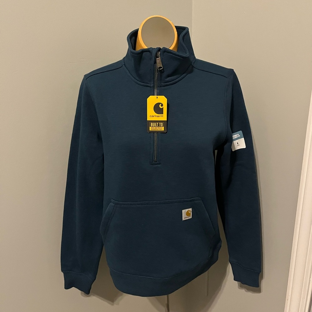 Carhartt WOMEN'S RELAXED FIT MIDWEIGHT QUARTER-ZIP MOCK-NECK SWEATSHIRT